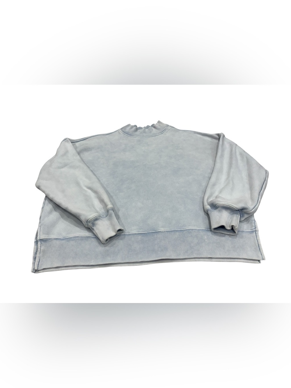 American Eagle Outfitters Washed Light Blue Crew Sweatshirt - Women